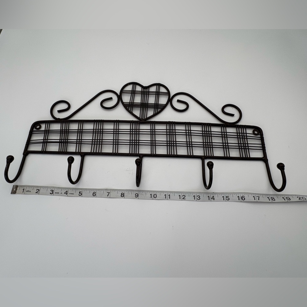 Heart Design Black Metal Wall Hook - Picture 3 of 9